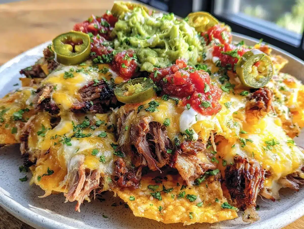 loaded nachos supreme with smoked brisket preparation steps