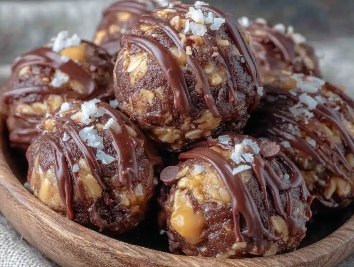 no-bake chocolate peanut butter energy balls preparation steps