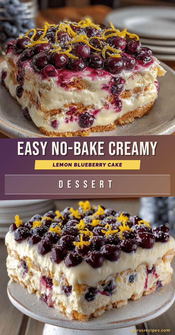 no-bake lemon blueberry icebox cake recipe