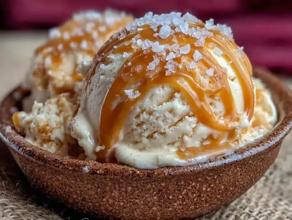no churn salted caramel ice cream - featured image