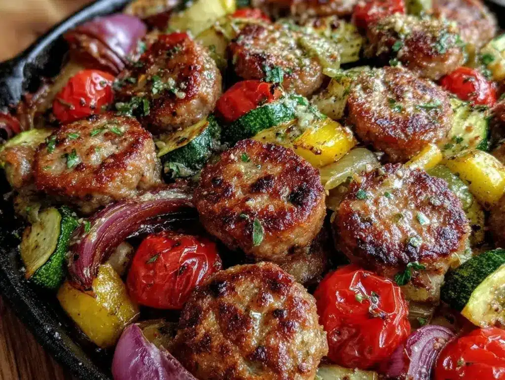 one-pan sausage and veggies - featured image