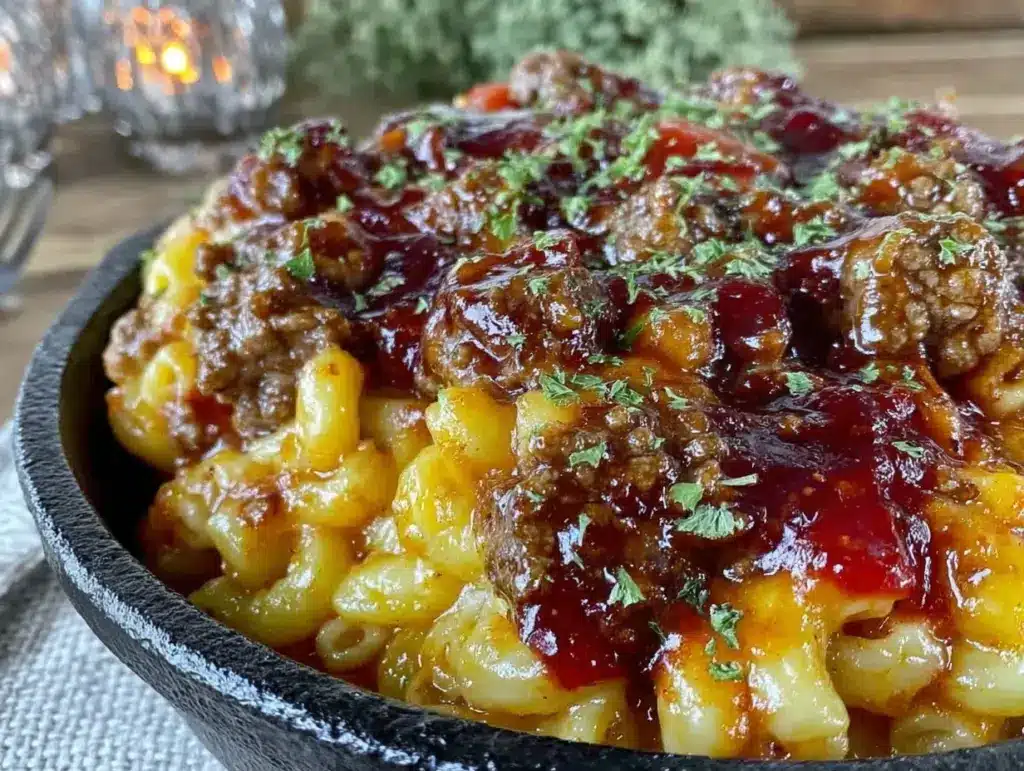 one-pot beef and macaroni skillet dinner - featured image