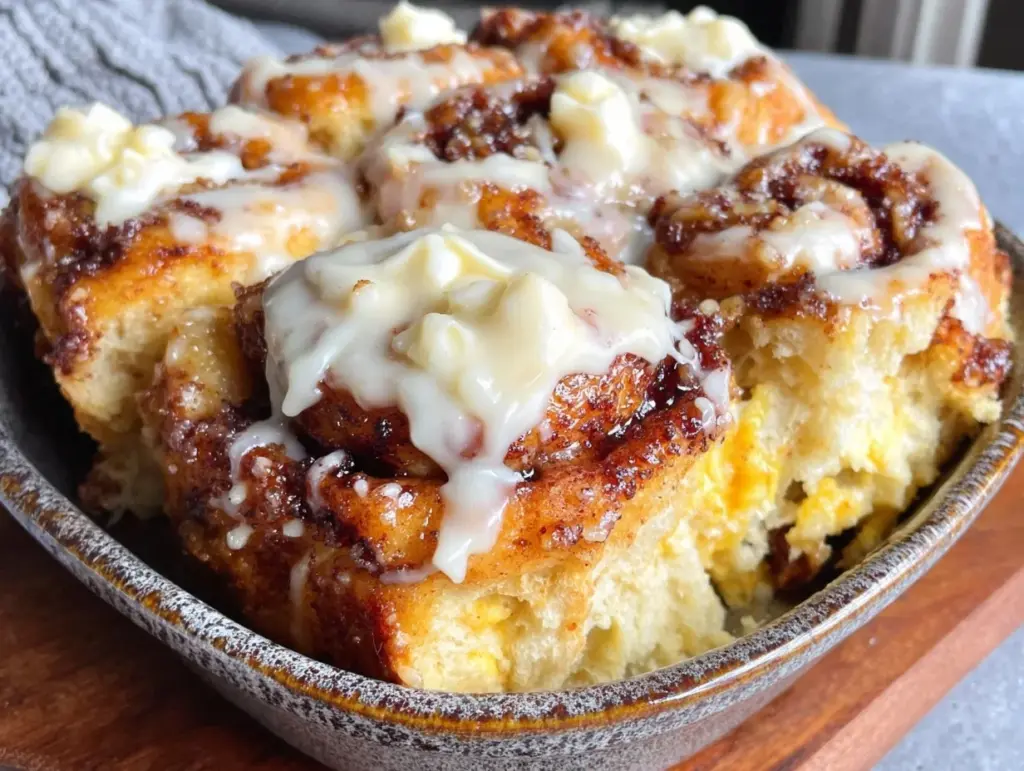 overnight cinnamon roll casserole - featured image