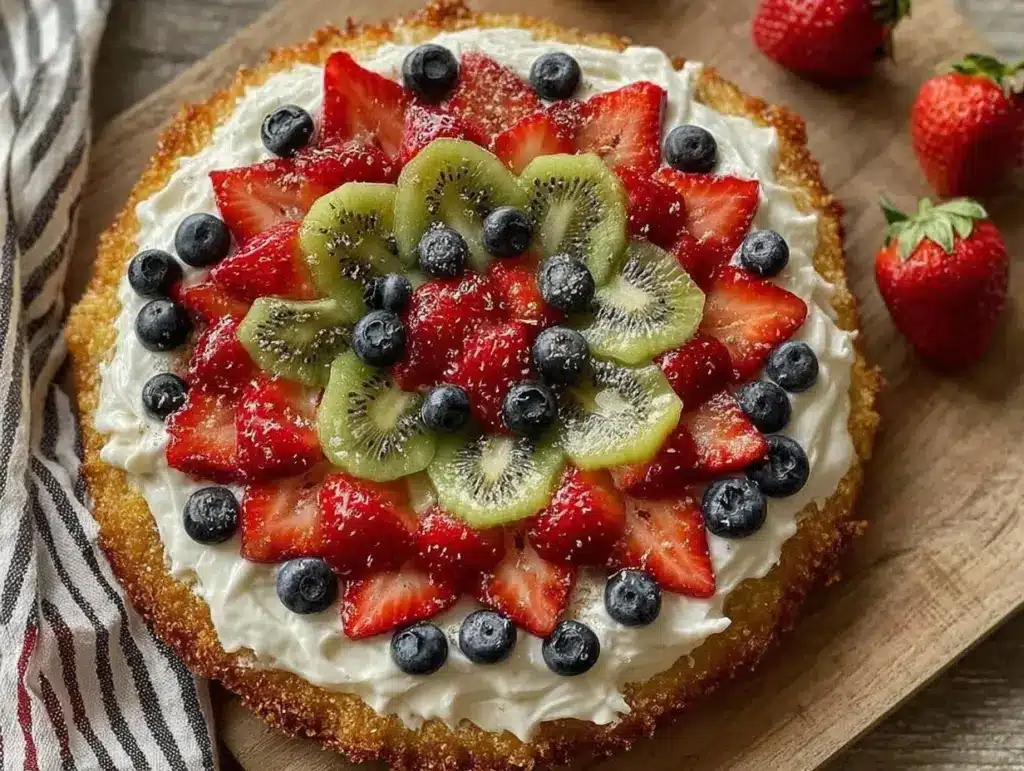 patriotic fruit pizza - featured image