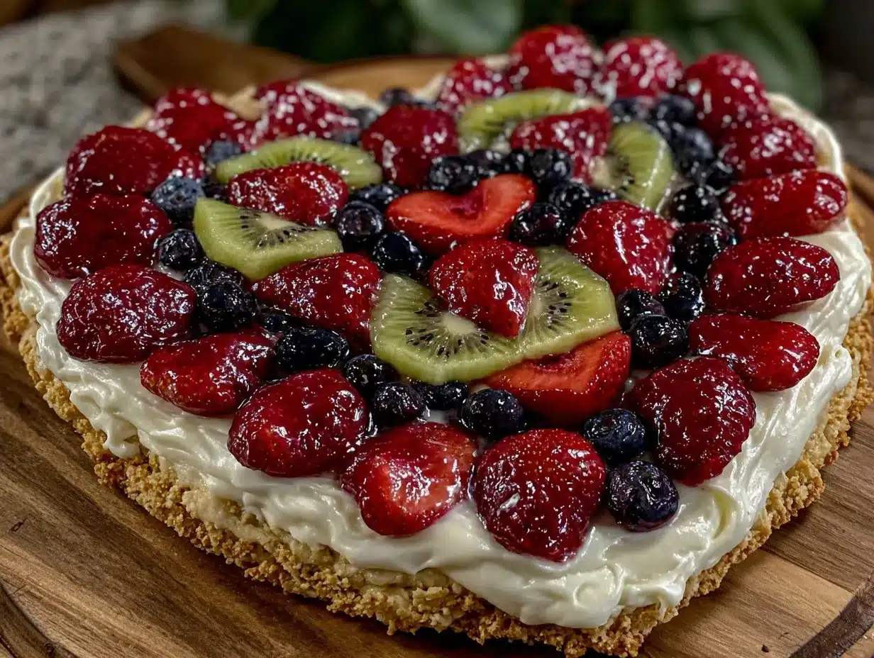 patriotic fruit pizza preparation steps