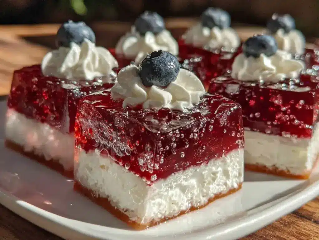 patriotic layered jello shots - featured image