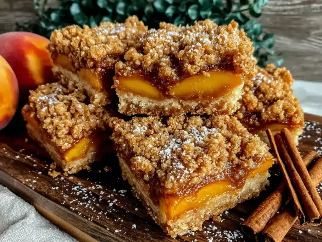 peach cobbler bars - featured image