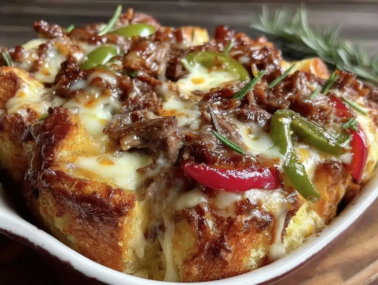 philly cheesesteak casserole preparation steps