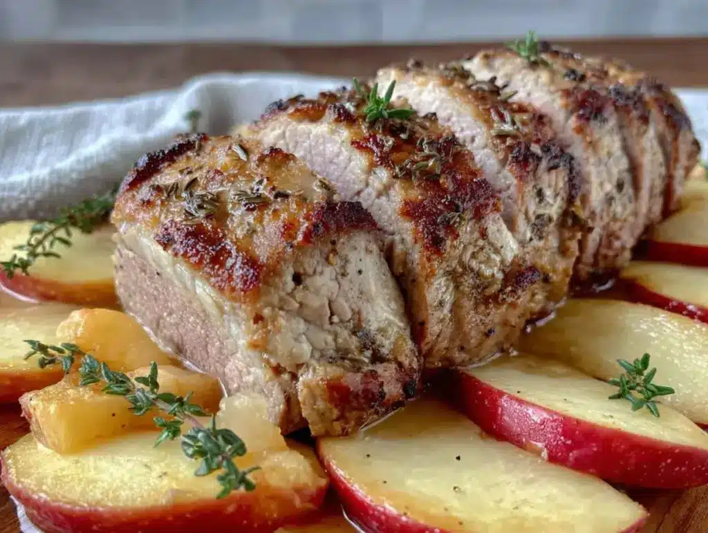 pork tenderloin with apples - featured image