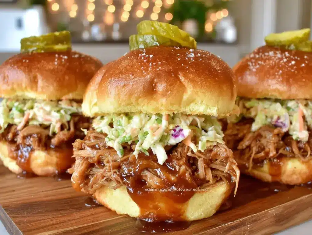 pulled pork sliders bourbon bbq sauce - featured image
