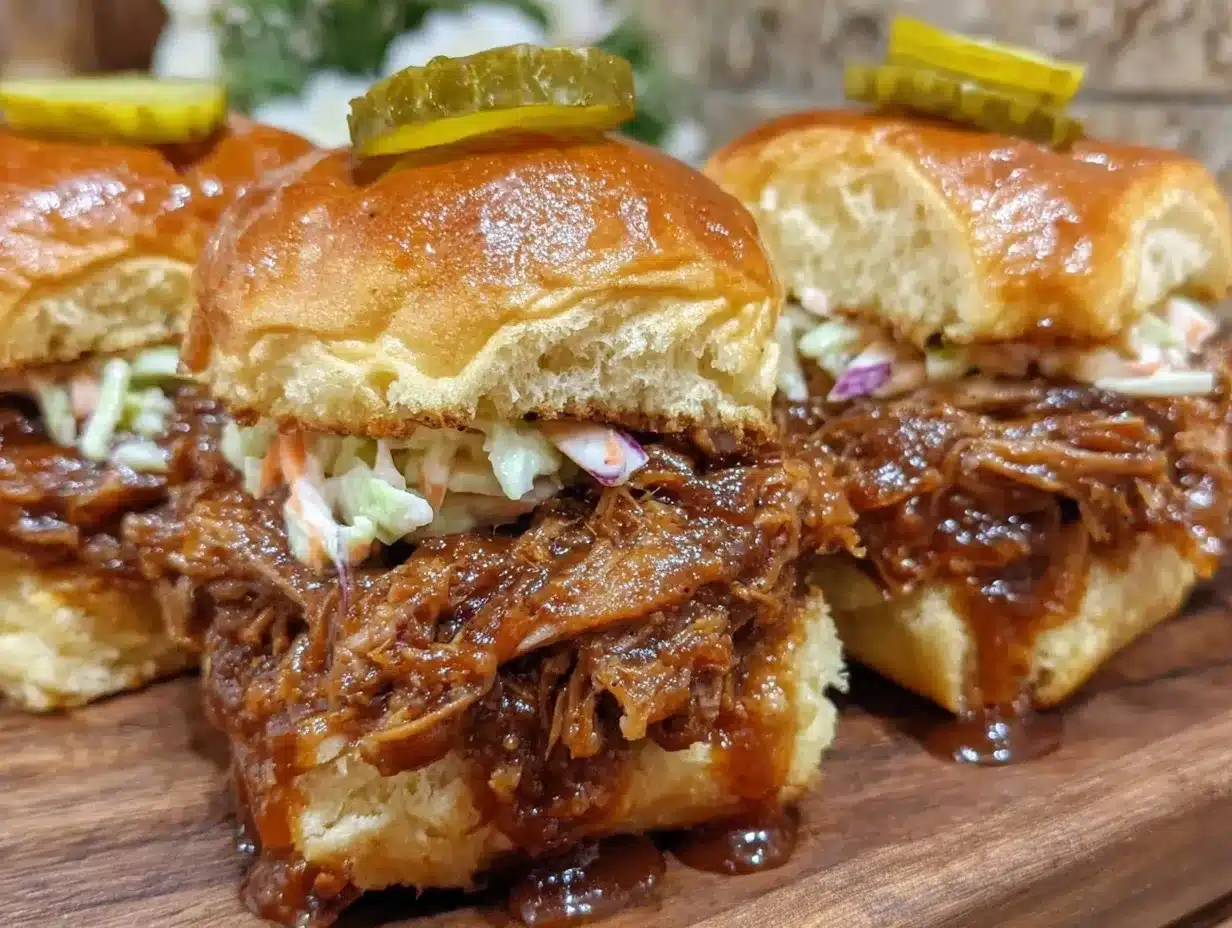 pulled pork sliders bourbon bbq sauce preparation steps