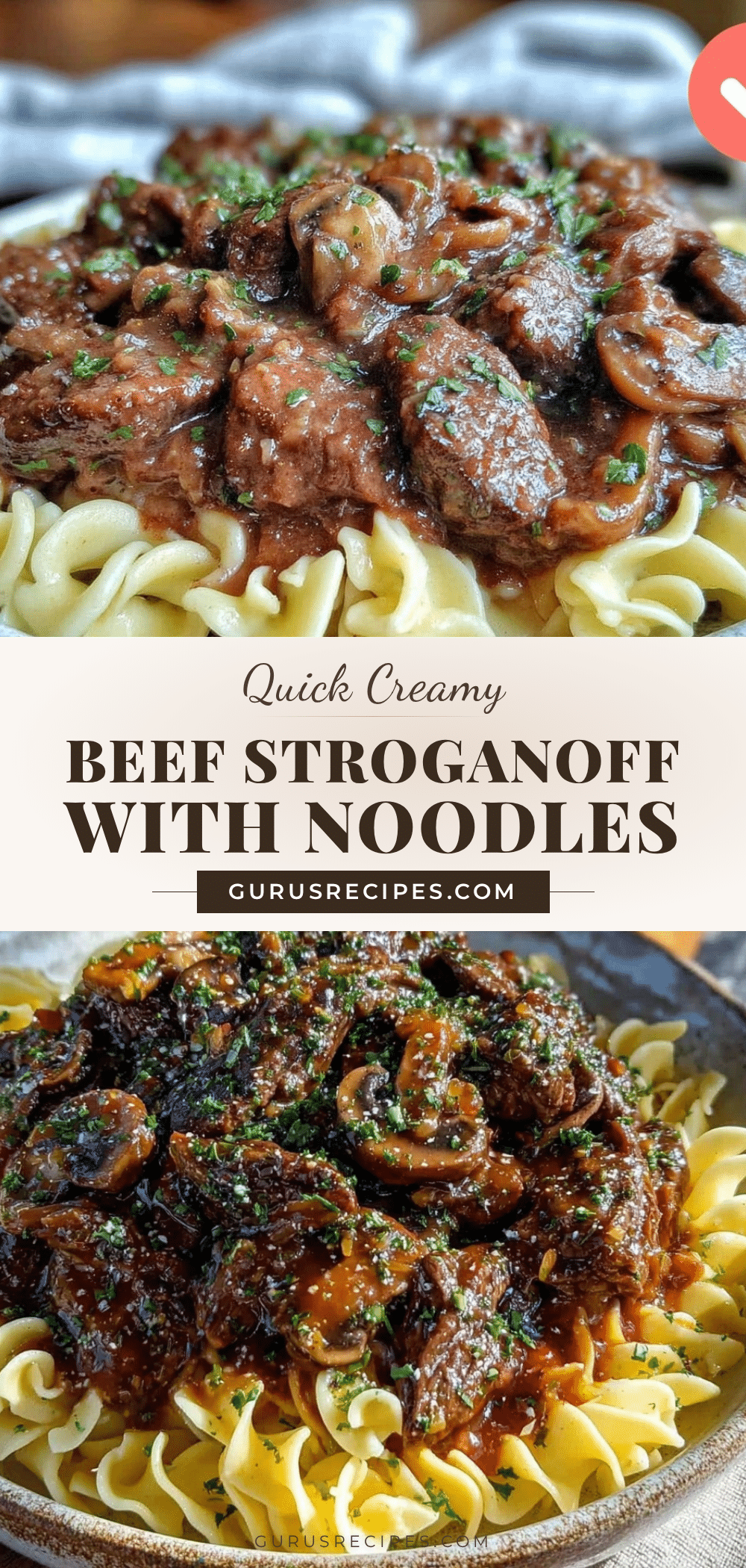 quick creamy beef stroganoff with egg noodles recipe