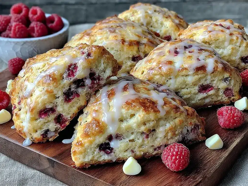 raspberry white chocolate scones - featured image