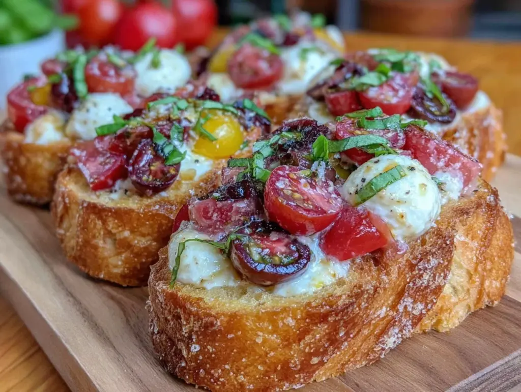 red white and blue bruschetta - featured image