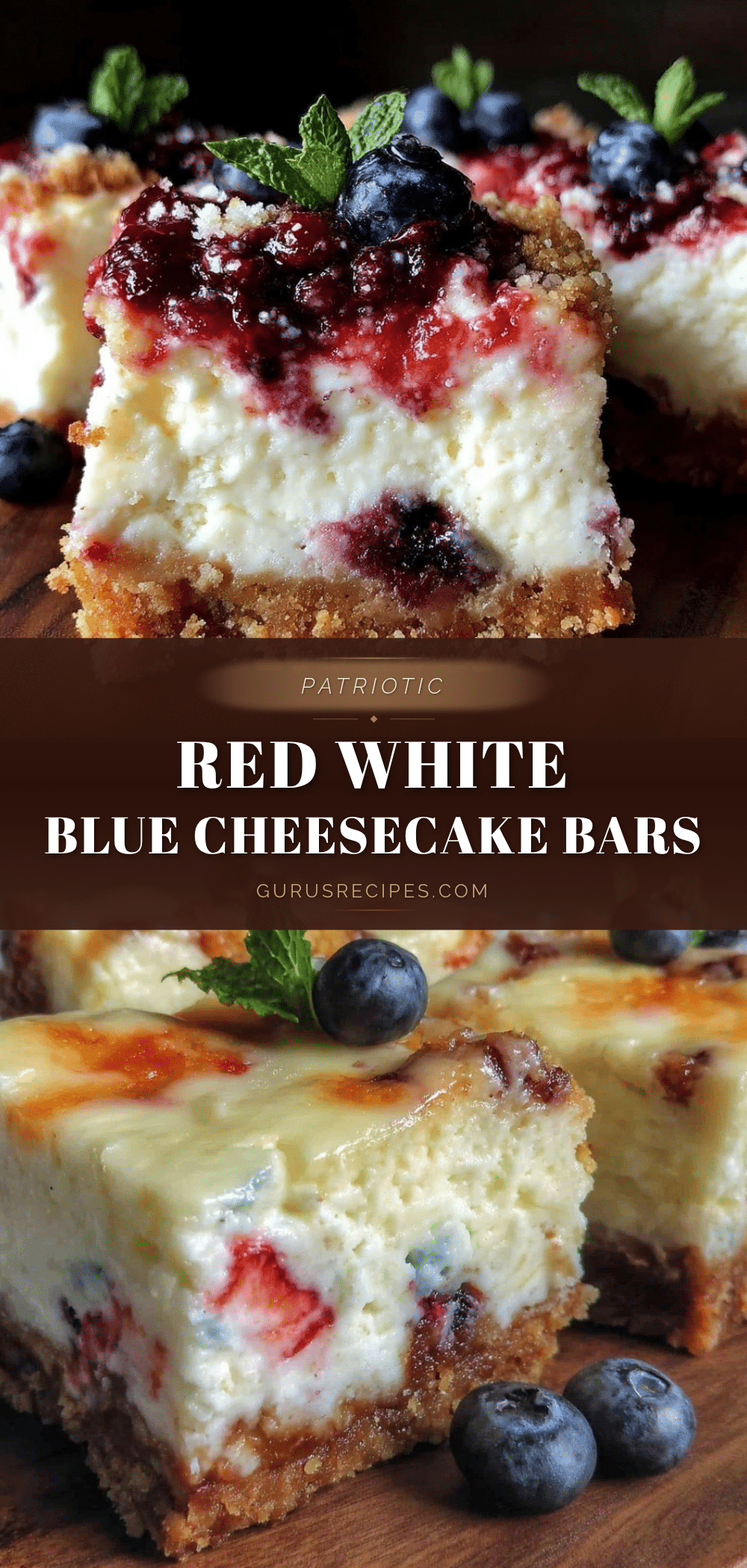 red white and blue cheesecake bars recipe