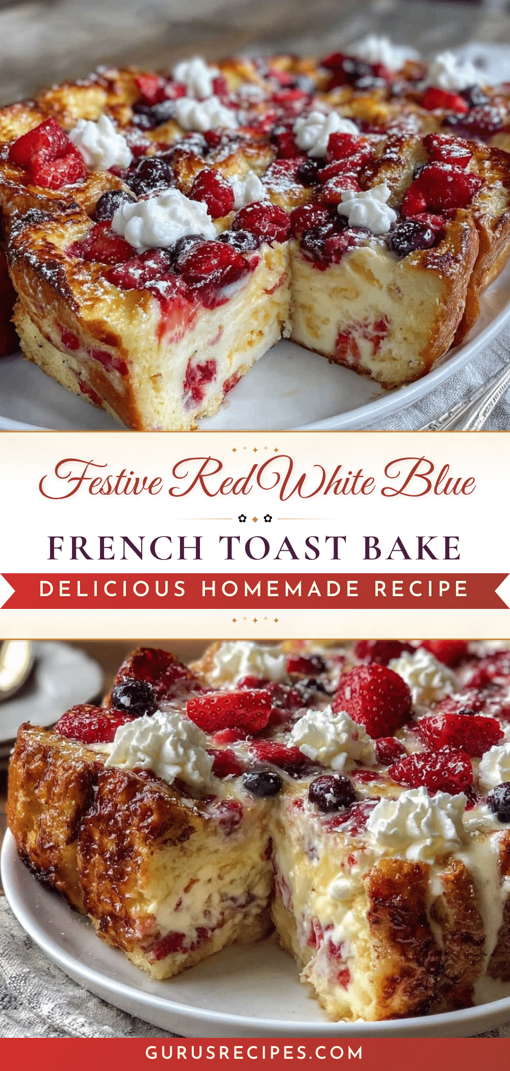 red white and blue french toast bake recipe