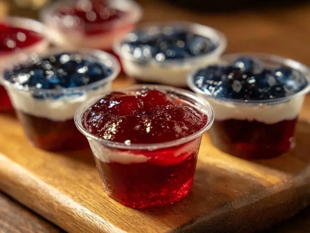 red white and blue jello shot cups - featured image