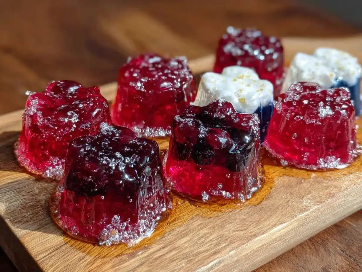 red white and blue jello shot cups preparation steps
