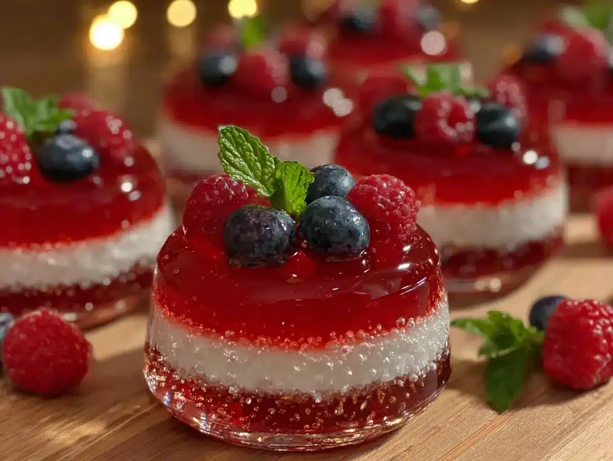 red white and blue layered jello shots preparation steps
