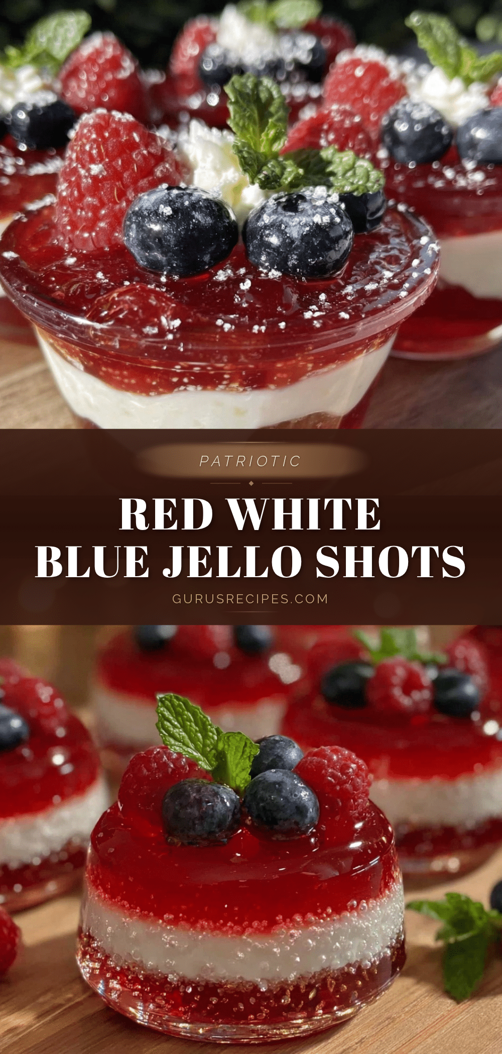 red white and blue layered jello shots recipe