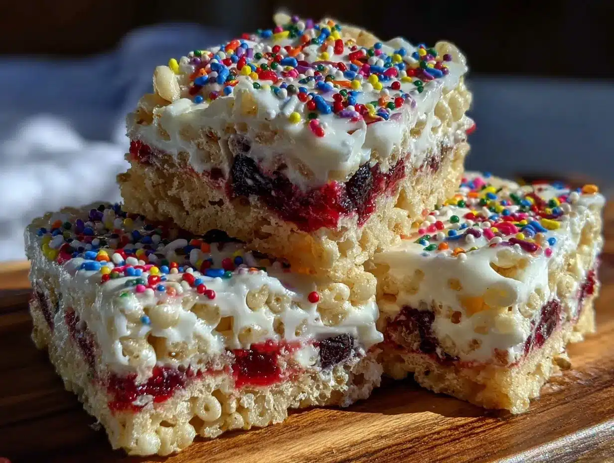 red white and blue rice krispie treats preparation steps