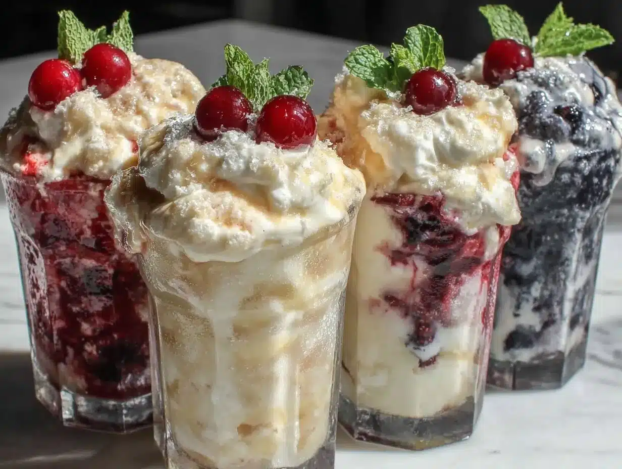 red white blue ice cream float bar preparation steps