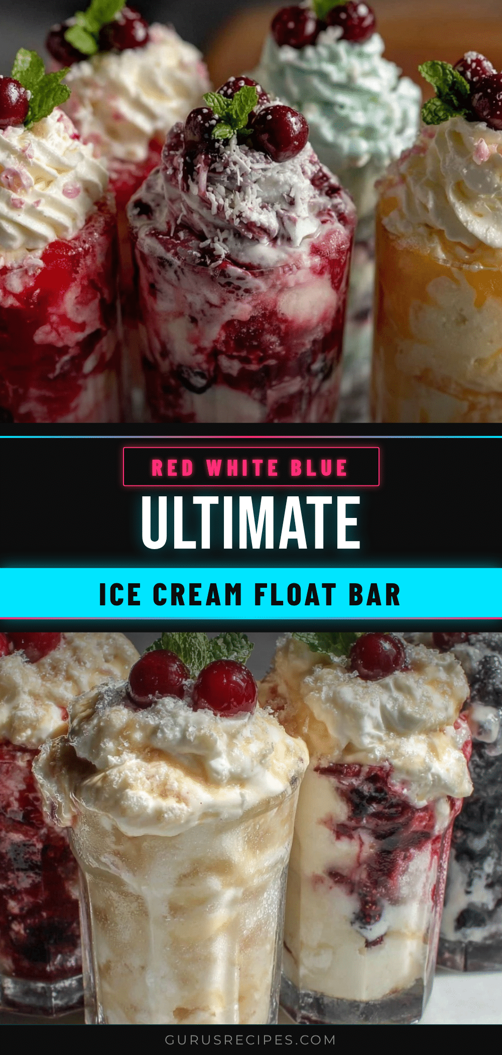 red white blue ice cream float bar recipe