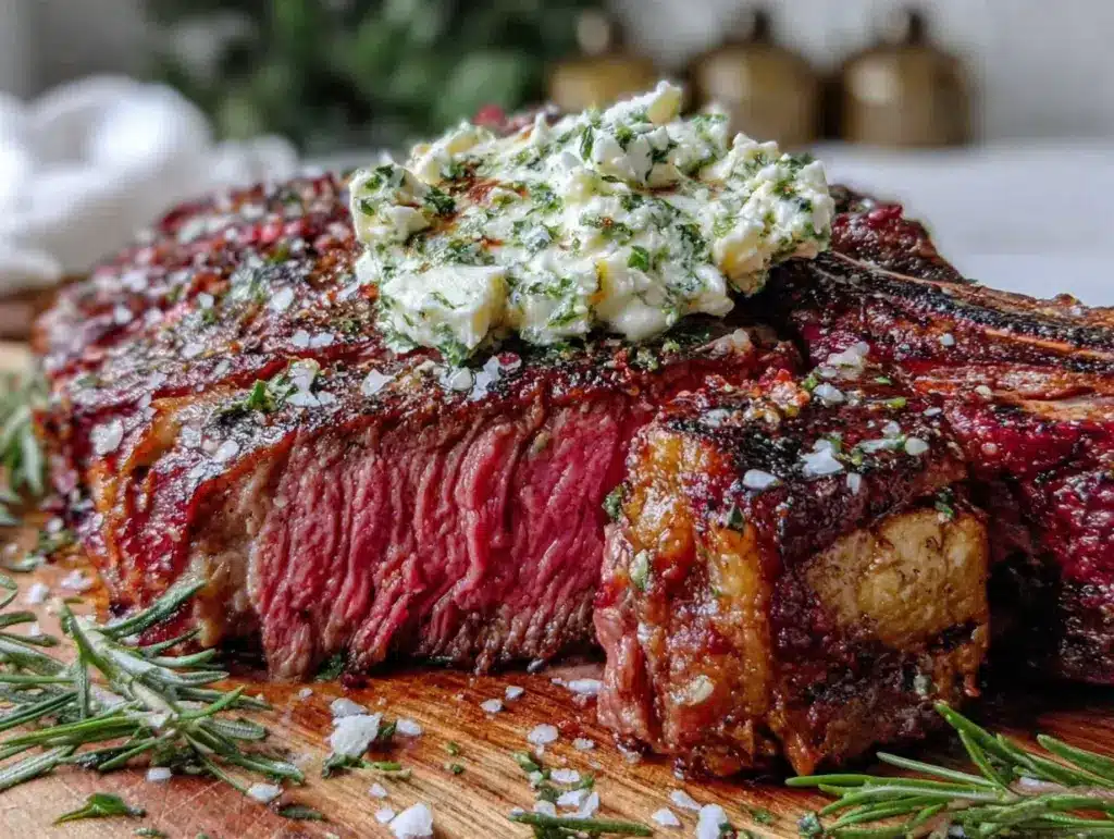 reverse sear tomahawk steak - featured image