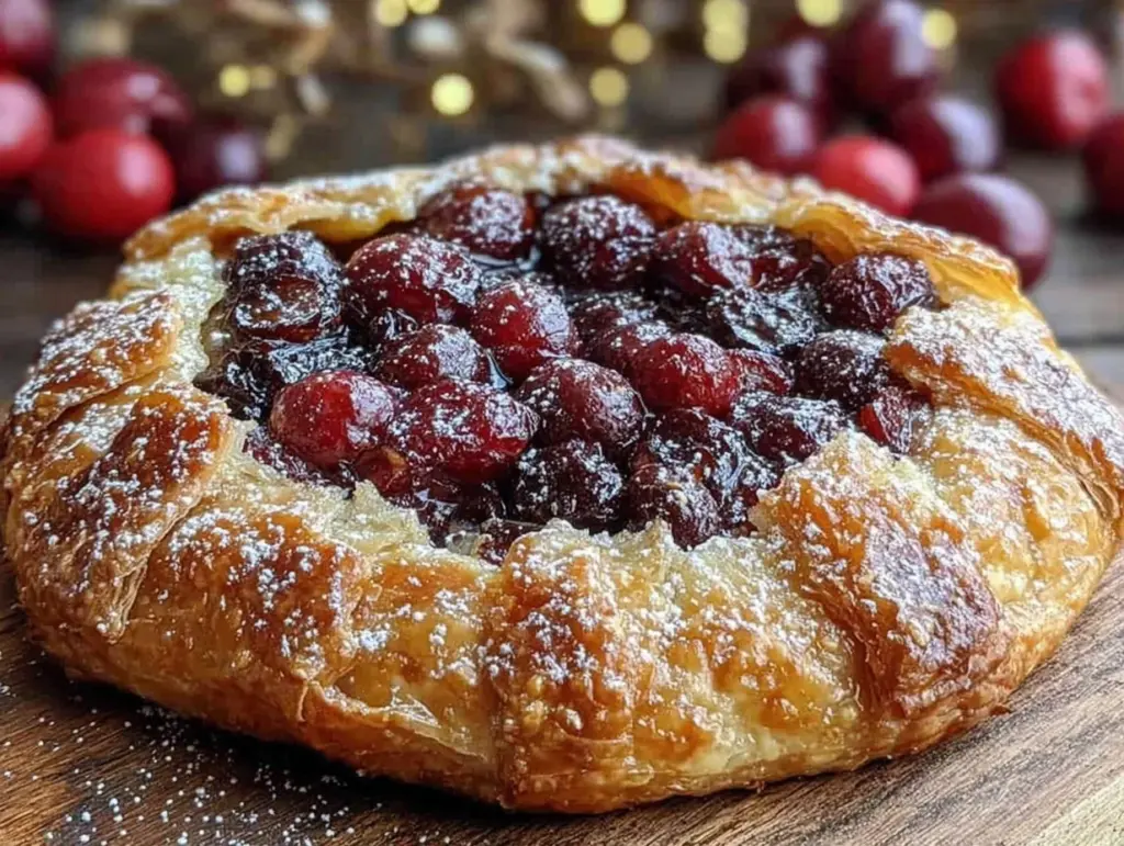 Rustic Dark Cherry Almond Galette - featured image