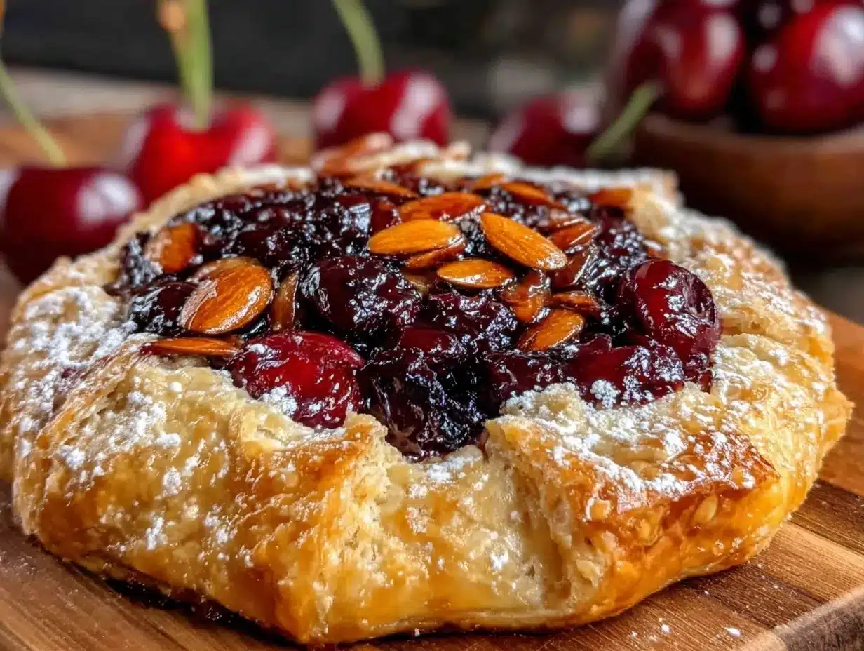 Rustic Dark Cherry Almond Galette preparation steps