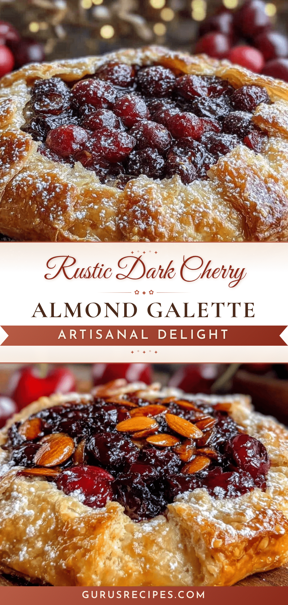 Rustic Dark Cherry Almond Galette recipe