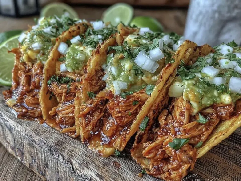 slow cooker pulled chicken tacos - featured image