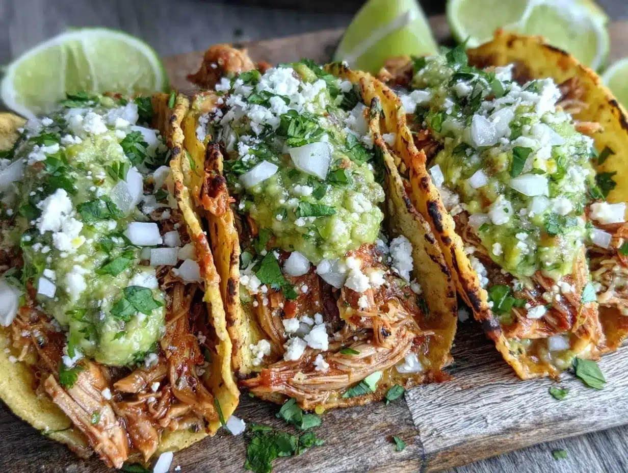 slow cooker pulled chicken tacos preparation steps