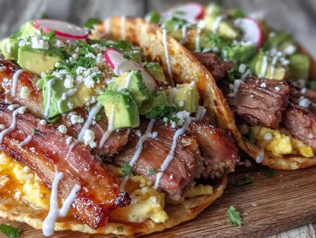 smoked brisket breakfast tacos - featured image