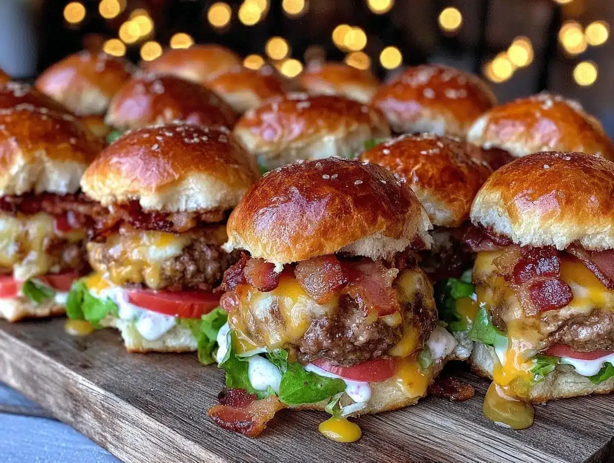 smoked cheddar bacon burger sliders preparation steps