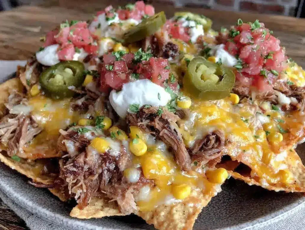 smoked pulled pork nachos - featured image