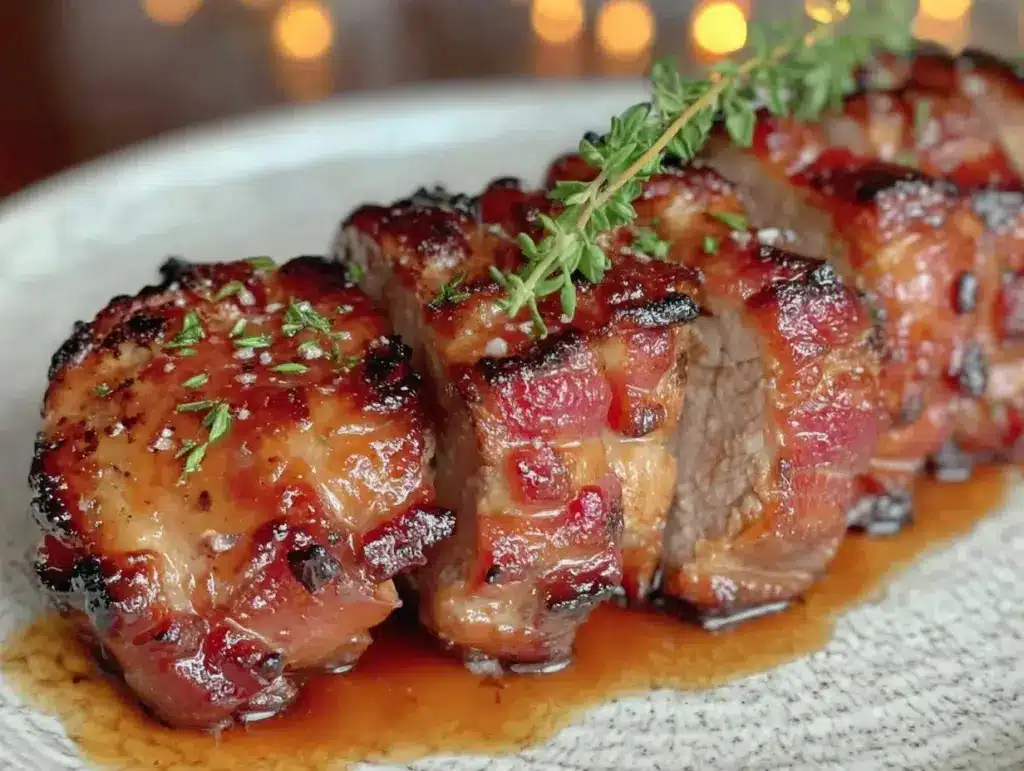 smoky bacon-wrapped pork tenderloin - featured image
