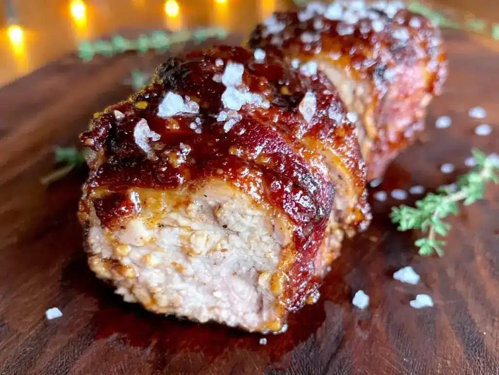 smoky bacon-wrapped pork tenderloin - featured image