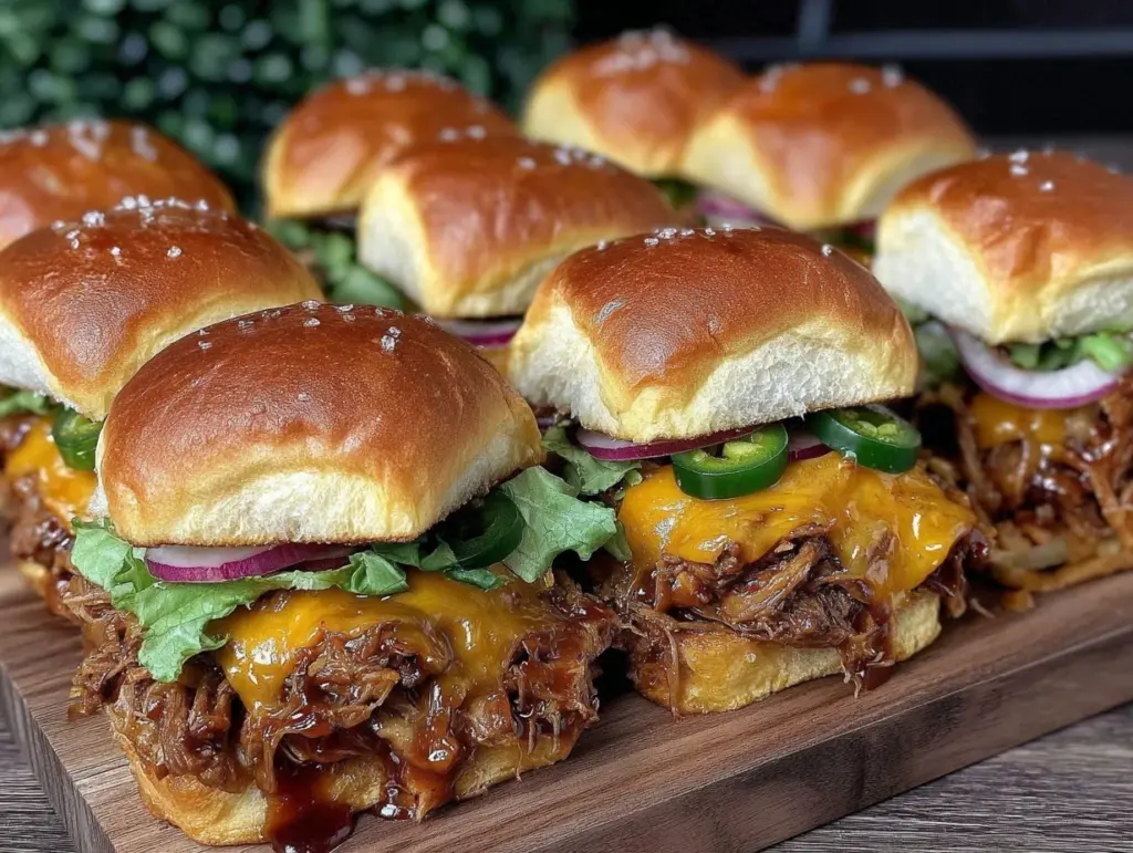 spicy BBQ pulled pork breakfast sliders - featured image