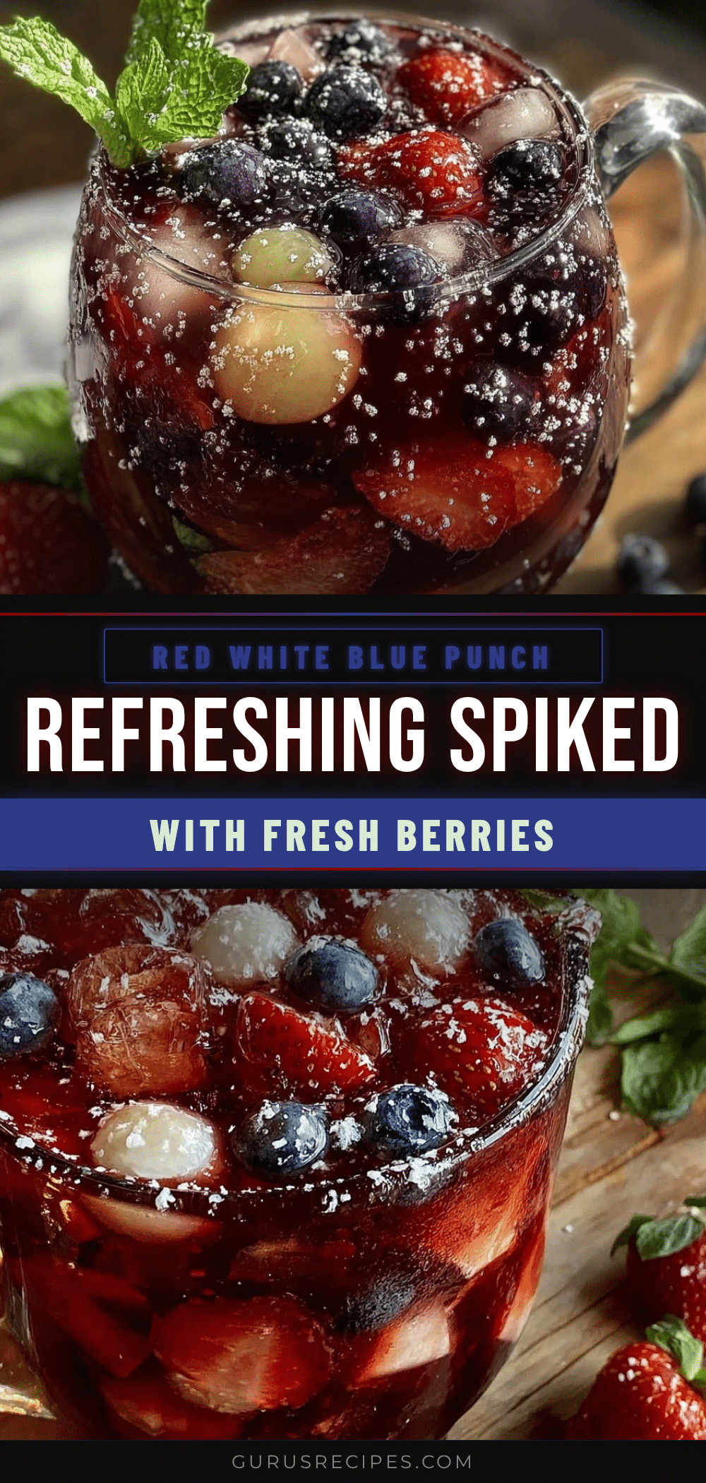 spiked red white and blue punch recipe