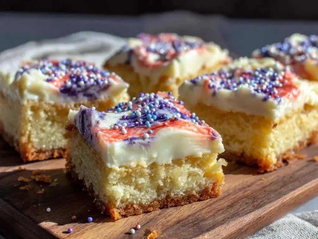 star-spangled sugar cookie bars - featured image