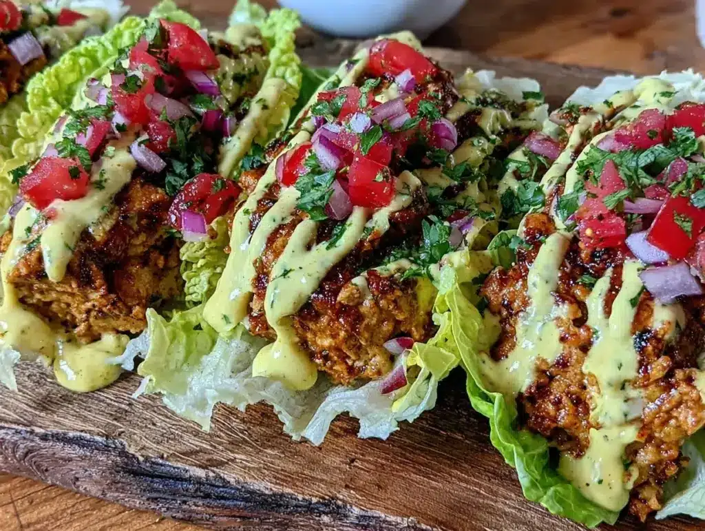 turkey taco lettuce wraps - featured image