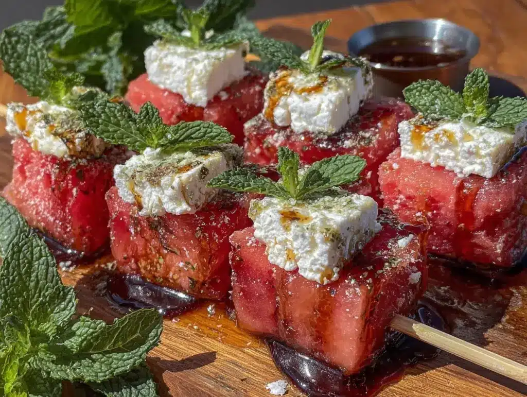 watermelon feta mint skewers - featured image