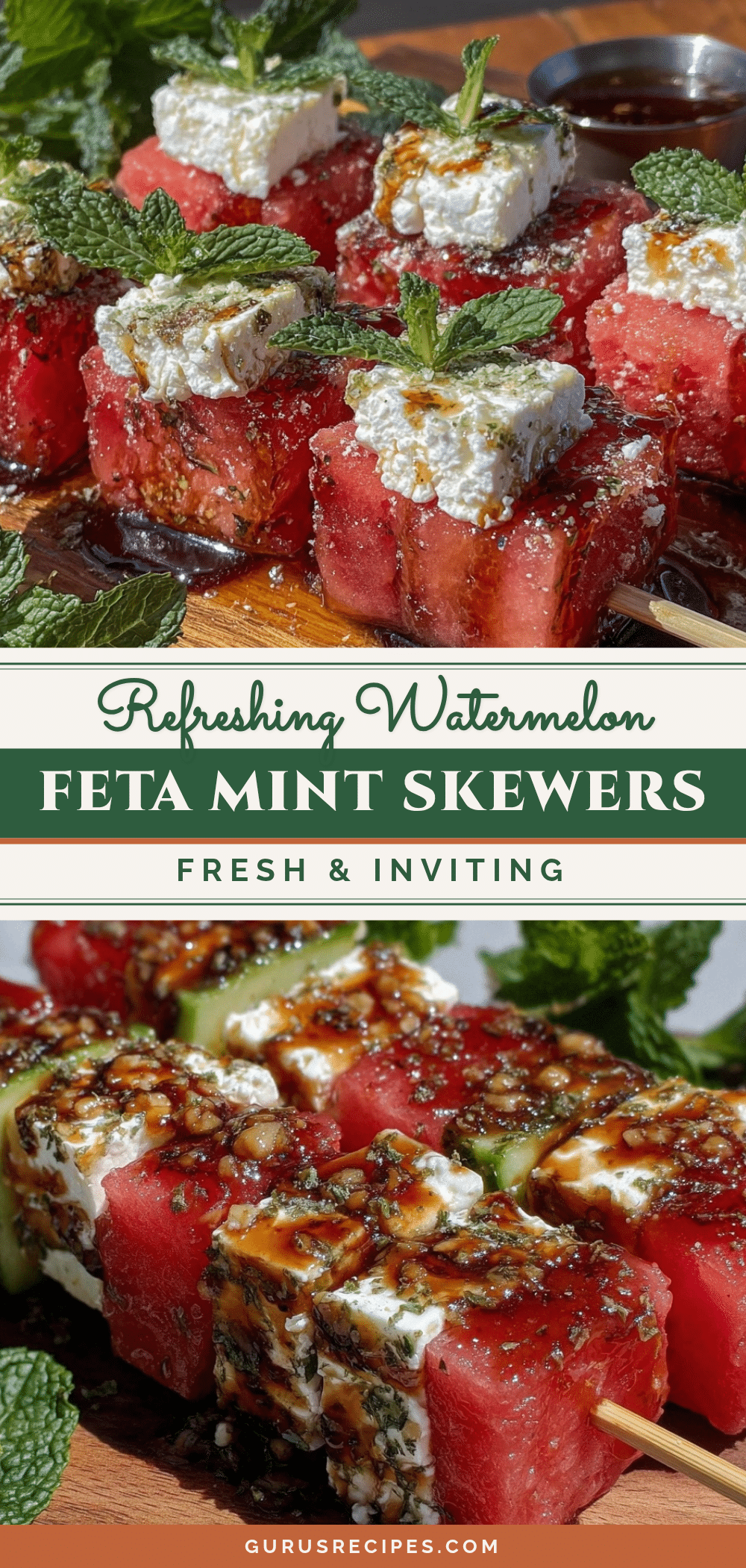 watermelon feta mint skewers recipe