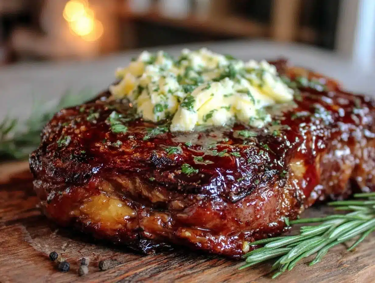 whiskey-glazed ribeye steak preparation steps