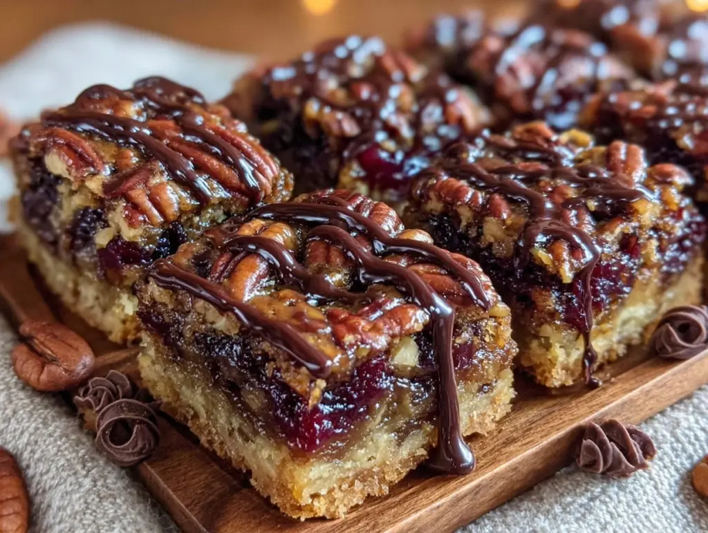 whiskey pecan pie bars - featured image