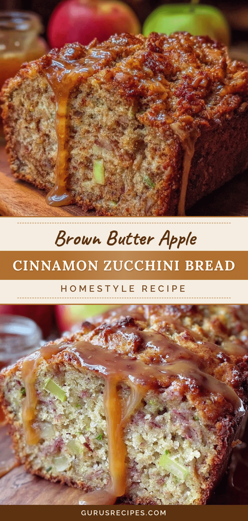 brown butter apple cinnamon zucchini bread recipe