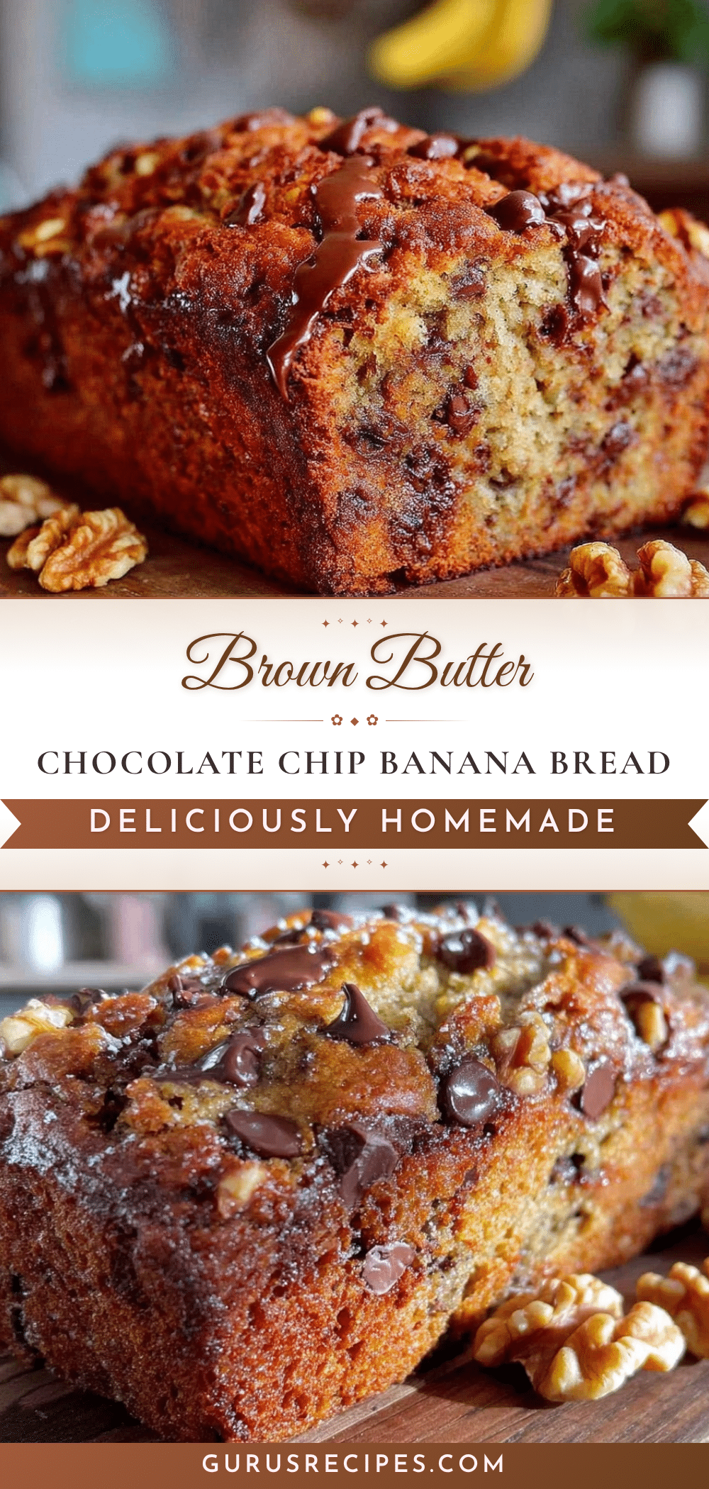 brown butter chocolate chip banana bread recipe