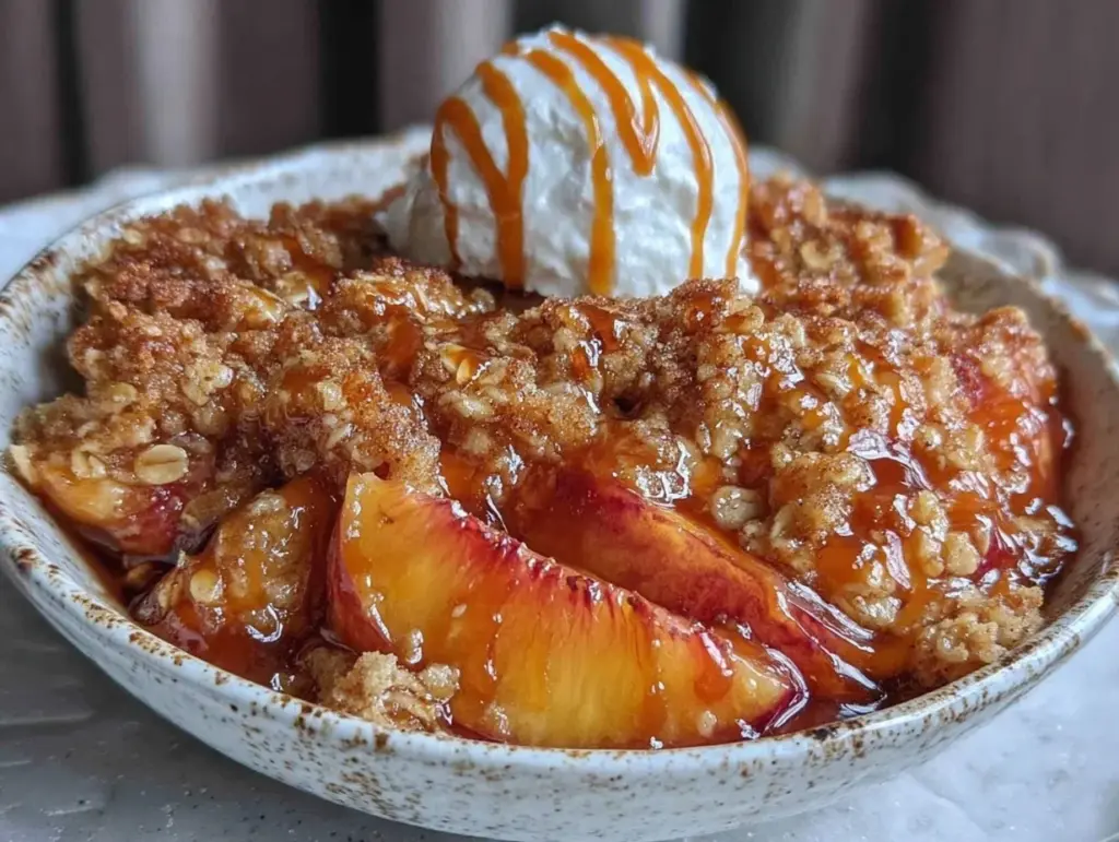 brown butter peach cobbler - featured image