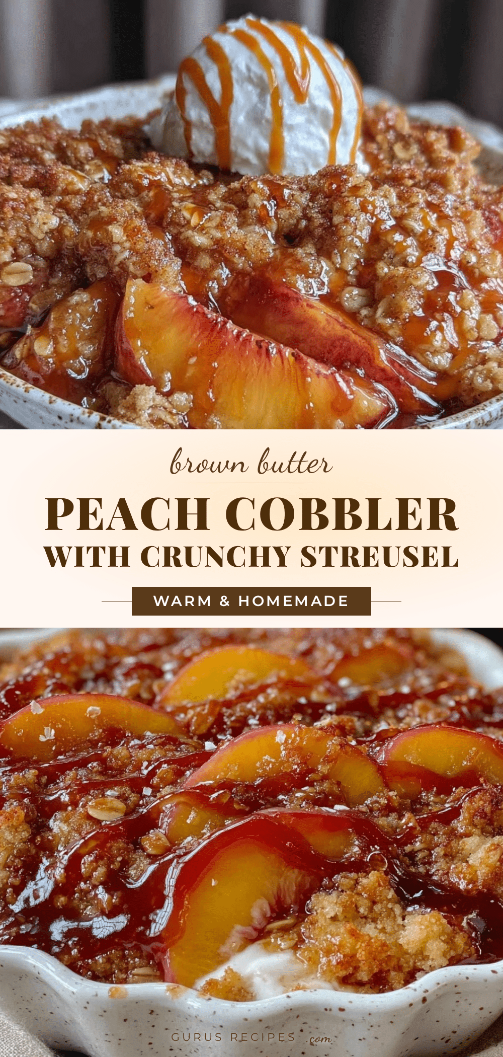 brown butter peach cobbler recipe